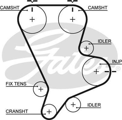 GATES-AU T1014 - Зубчатый ремень ГРМ autospares.lv