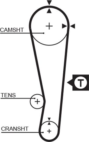 GATES-AU T123 - Зубчатый ремень ГРМ autospares.lv