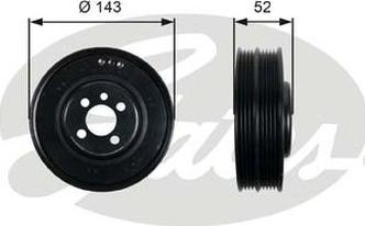 GATES-AU TVD1093 - Шкив коленчатого вала autospares.lv