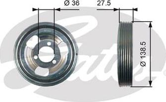 GATES-AU TVD1117 - Шкив коленчатого вала autospares.lv