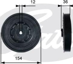 GATES-AU TVD1128 - Шкив коленчатого вала autospares.lv