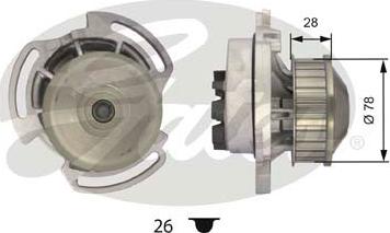 GATES-AU WP0060 - Водяной насос autospares.lv