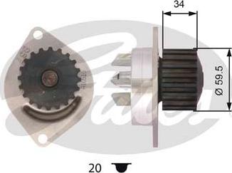 GATES-AU WP0012 - Водяной насос autospares.lv