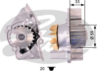 GATES-AU WP0085 - Водяной насос autospares.lv