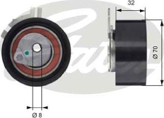 GATES-BR T43117 - Натяжной ролик, зубчатый ремень ГРМ autospares.lv