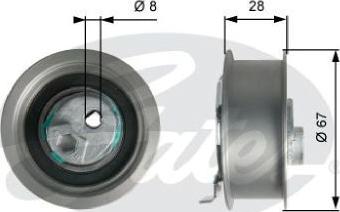 GATES-BR T43237 - Натяжной ролик, зубчатый ремень ГРМ autospares.lv