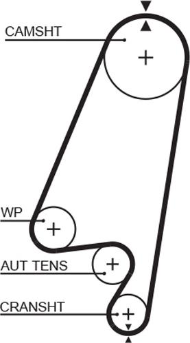 GATES-MX T1022 - Зубчатый ремень ГРМ autospares.lv