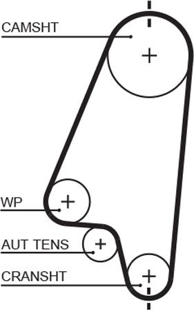 GATES-MX T203 - Зубчатый ремень ГРМ autospares.lv