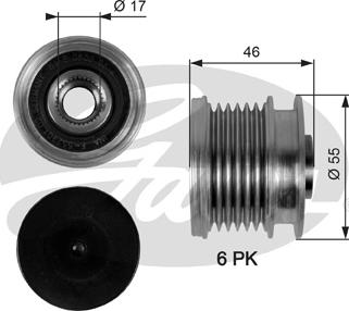 GATES-SEA OAP7092 - Шкив генератора, муфта autospares.lv