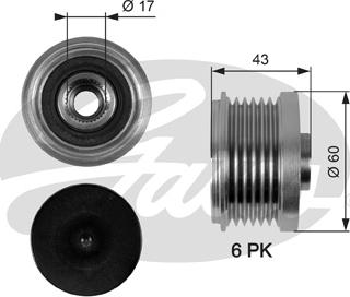 GATES-SEA OAP7059 - Шкив генератора, муфта autospares.lv