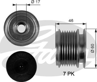 GATES-SEA OAP7056 - Шкив генератора, муфта autospares.lv