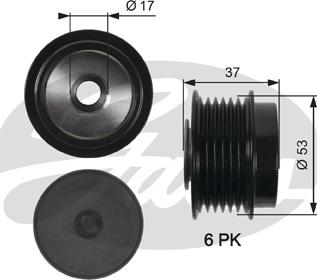 GATES-SEA OAP7015 - Шкив генератора, муфта autospares.lv