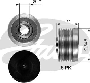 GATES-SEA OAP7034 - Шкив генератора, муфта autospares.lv