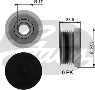 GATES-SEA OAP7111 - Шкив генератора, муфта autospares.lv