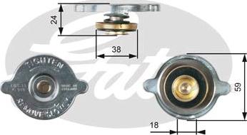 GATES-SEA RC115 - Крышка горловины радиатора autospares.lv