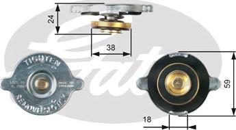 GATES-SEA RC111 - Крышка горловины радиатора autospares.lv