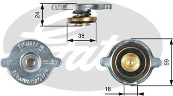 GATES-SEA RC113 - Крышка горловины радиатора autospares.lv