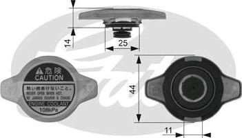 GATES-SEA RC134 - Крышка горловины радиатора autospares.lv