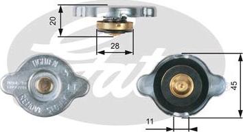 GATES-SEA RC133 - Крышка горловины радиатора autospares.lv