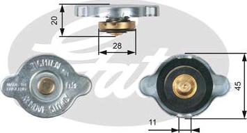 GATES-SEA RC124 - Крышка горловины радиатора autospares.lv