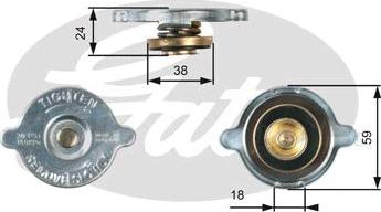 GATES-SEA RC125 - Крышка горловины радиатора autospares.lv