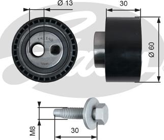 GATES-SEA T41140 - Натяжной ролик, зубчатый ремень ГРМ autospares.lv