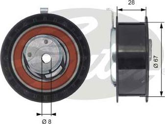 GATES-SEA T43052 - Натяжной ролик, зубчатый ремень ГРМ autospares.lv