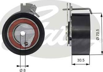 GATES-SEA T43159 - Натяжной ролик, зубчатый ремень ГРМ autospares.lv