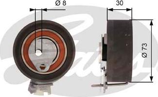 GATES-SEA T43157 - Натяжной ролик, зубчатый ремень ГРМ autospares.lv