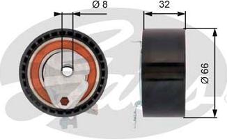 GATES-SEA T43168 - Натяжной ролик, зубчатый ремень ГРМ autospares.lv