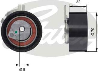 GATES-SEA T43117 - Натяжной ролик, зубчатый ремень ГРМ autospares.lv