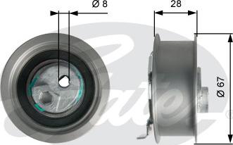 GATES-SEA T43237 - Натяжной ролик, зубчатый ремень ГРМ autospares.lv