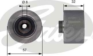 GATES-SEA T42066 - Направляющий ролик, зубчатый ремень ГРМ autospares.lv