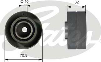 GATES-SEA T42072 - Направляющий ролик, зубчатый ремень ГРМ autospares.lv