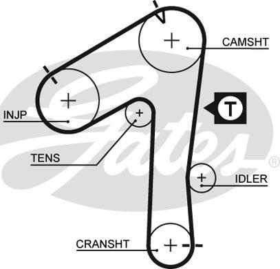 GATES-SEA T1032 - Зубчатый ремень ГРМ autospares.lv