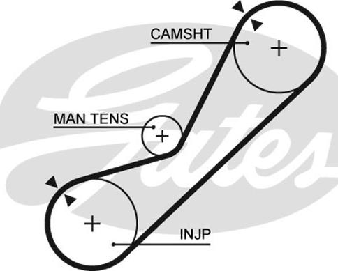 GATES-SEA T102 - Зубчатый ремень ГРМ autospares.lv