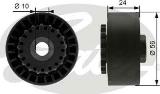 GATES-SEA T39056 - Ролик, поликлиновый ремень autospares.lv