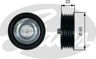 GATES-SEA T36473 - Ролик, поликлиновый ремень autospares.lv