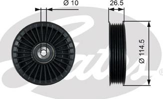 GATES-SEA T36212 - Ролик, поликлиновый ремень autospares.lv