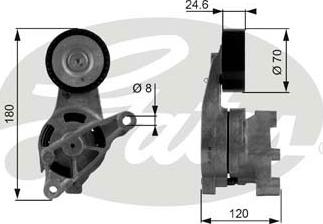 GATES-SEA T38438 - Натяжитель, поликлиновый ремень autospares.lv