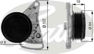 GATES-SEA T38068 - Ролик, поликлиновый ремень autospares.lv