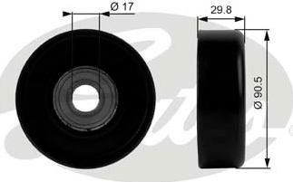 GATES-SEA T38001 - Ролик, поликлиновый ремень autospares.lv