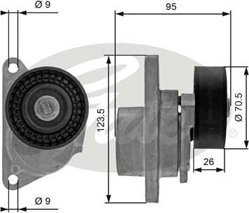 GATES-SEA T38190 - Натяжитель, поликлиновый ремень autospares.lv