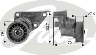 GATES-SEA T38158 - Натяжитель, поликлиновый ремень autospares.lv