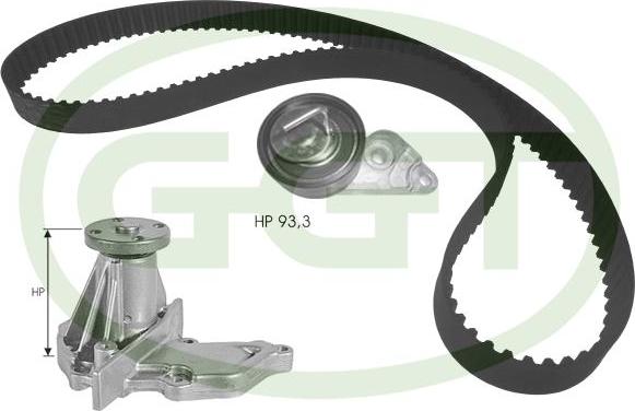 GGT KPA20127 - Водяной насос + комплект зубчатого ремня ГРМ autospares.lv