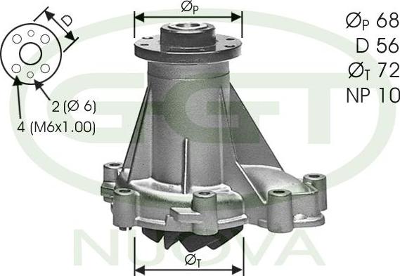 GGT PA11134 - Водяной насос autospares.lv