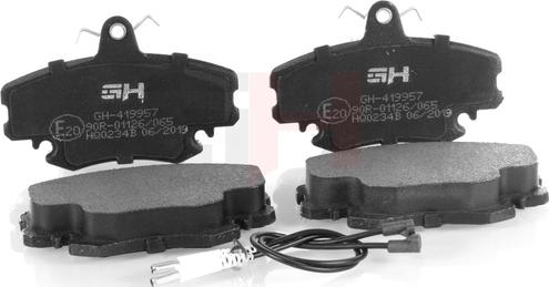 GH GH-419957 - Тормозные колодки, дисковые, комплект autospares.lv