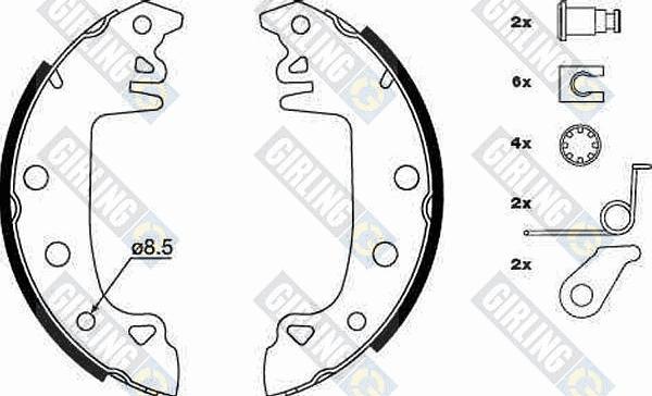 Girling 5183153 - Комплект тормозных колодок, барабанные autospares.lv