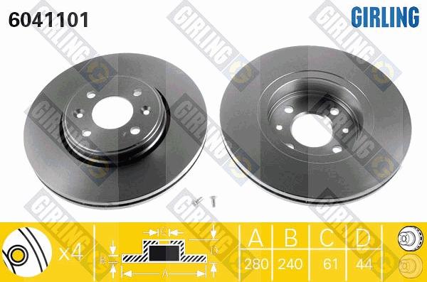 Girling 6410851 - Дисковый тормозной механизм, комплект autospares.lv