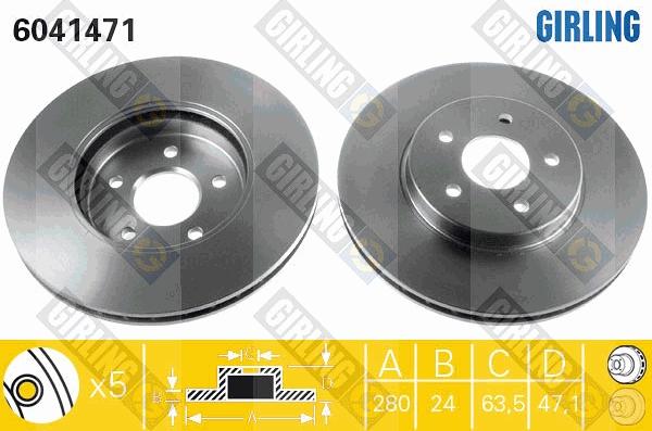 Girling 6411604 - Дисковый тормозной механизм, комплект autospares.lv